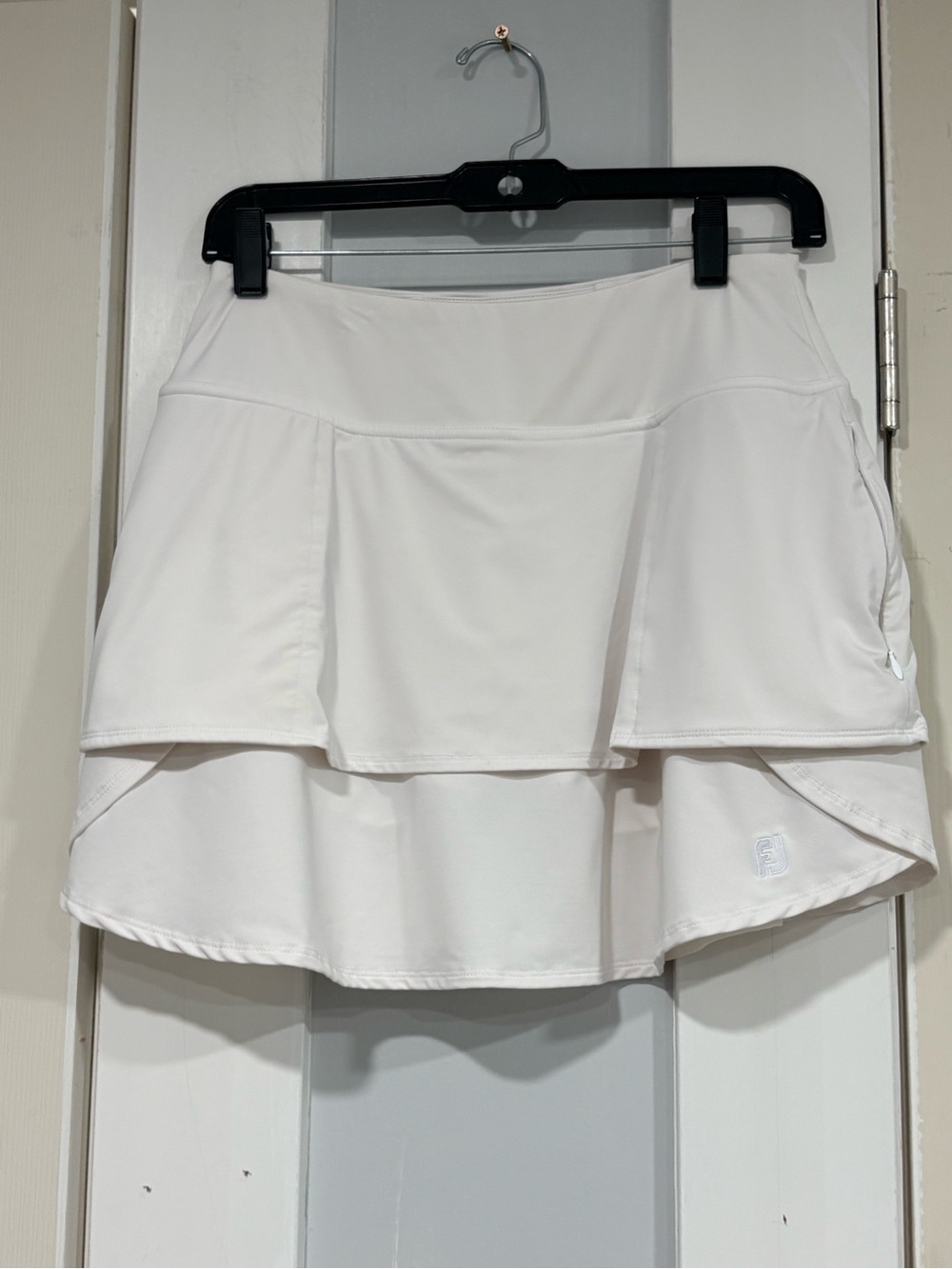 FootJoy Cream Layered High-Low Tennis Skort S